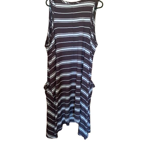 Simple by Suzanne Betro 2X  NWT Gray/White Stripe Womens Sleeveless  Dress - Picture 2 of 6